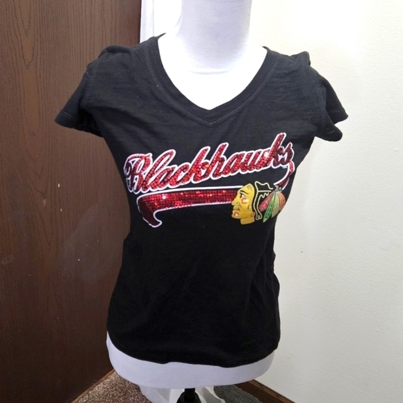 soft as a grape Tops - SOFT AS A GRAPE BLACKHAWKS TSHIRT SPARKLY